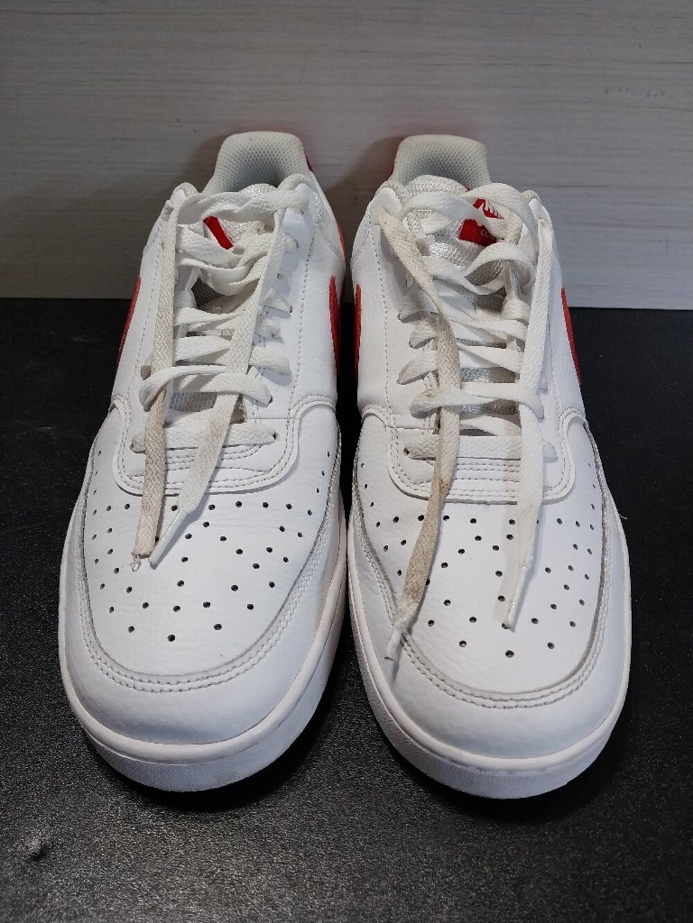 Nike Court Vision Low Swoosh Print Red DM7588-100 Men's Size 11 *Super Clean*